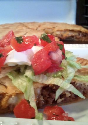 A picture of One BIG Empanada.