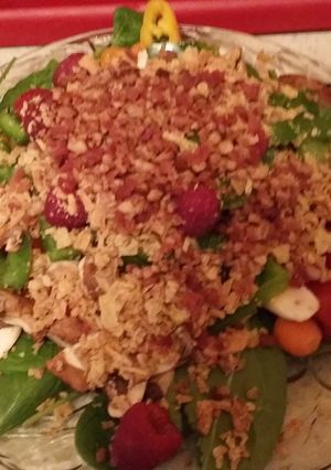 A picture of Spinach and Kale Raspberry Salad.