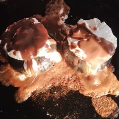 A picture of Sizzling Brownie on Tawa/Oreo Sizzling Brownie with Ice Cream.