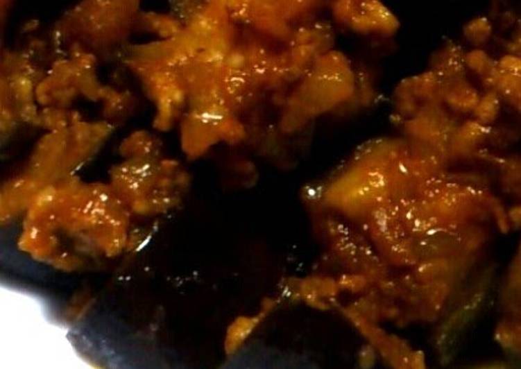 Recipe of Favorite Eggplant &amp; Mince Meat Curry Stir-Fry