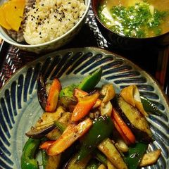A picture of Macrobiotic Wheat Gluten and Vegetable Stir-fry.