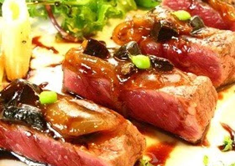 Recipe of Favorite Beef Steak With Black Garlic Sauce