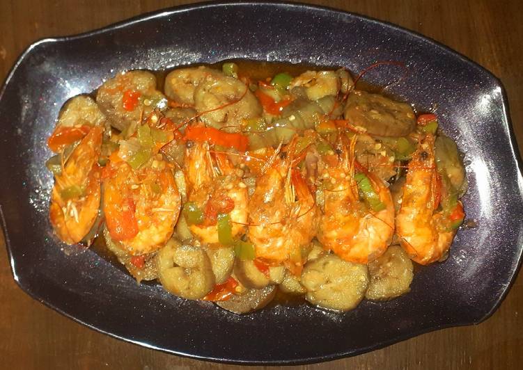 Tumis Udang Terong Ungu