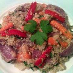 A picture of Vickys Roasted Vegetable Quinoa, Gluten, Dairy, Egg & Soy-Free.