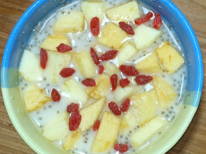 Cara Sederhana Membikin Resep  Overnight oats chia apel goji berry yang Sempurna, Bisa Manjain Lidah
