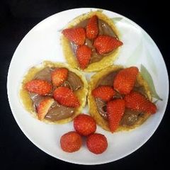 A picture of Strawberry pancakes.