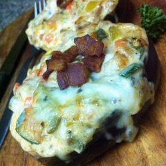 A picture of K's Eggplant Stuffed Cheesy Bacon.