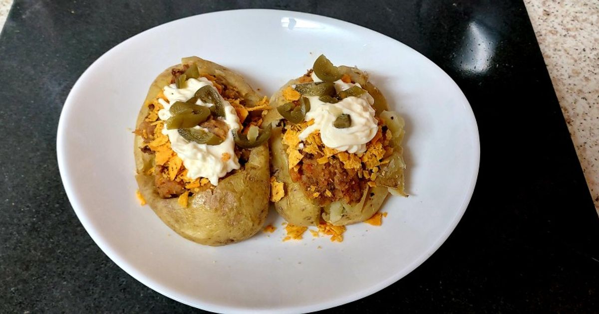 Beef Jacket My Spicy Minced Beef Stuffed Jacket Potato. #Mainmeal 😘 Recipe by ...