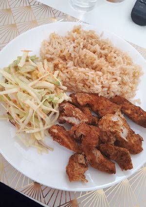 Zdjęcie przepisu Fit Gyros na talerzu.