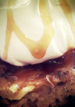 A picture of Caramel Apple Bread Pudding.