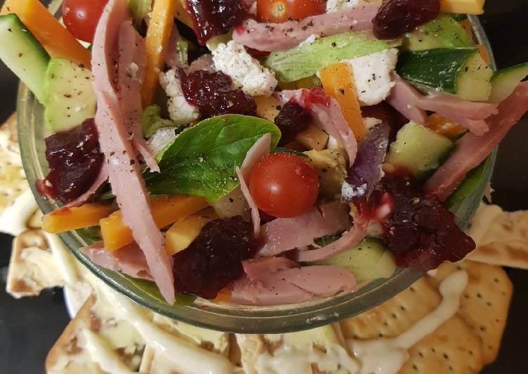 Steps to Prepare Quick My After Christmas 3 Cheese &amp; Ham Salad to Share. 😉