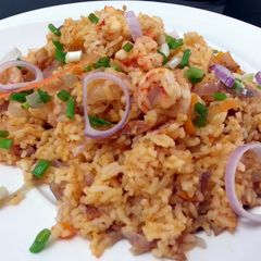 A picture of Spicy Shrimp Rice / Sambal Nasi Udang.