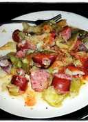 Cabbage,  Red Potatoes and Beef Sausage