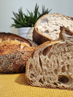 A picture of The Ultimate Seeded White Sourdough Bread 🍞.