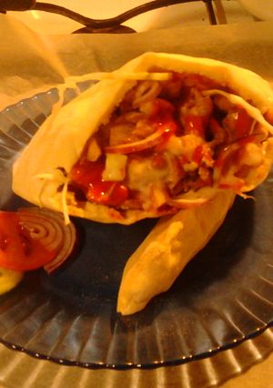 Gyros saját készítésű pitában recept fotója