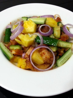 A picture of Spicy Roasted Pork Salad /Sambal Pork Rojak.