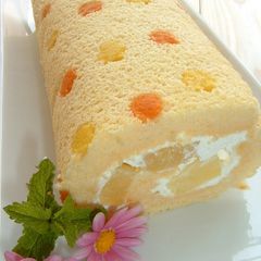 A picture of Refreshing Polka Dot Roll Cake.