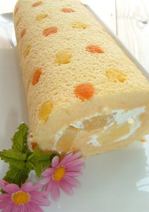 A picture of Refreshing Polka Dot Roll Cake.