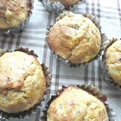 Savory Muffins Stuffed With Tuna, Corn and Basil A picture of Savory Muffins Stuffed With Tuna, Corn and Basil.