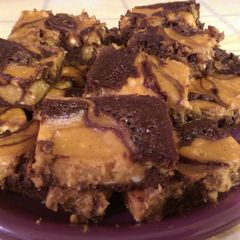 A picture of Pumpkin Cheesecake Swirl Brownies.