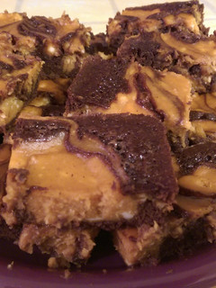 A picture of Pumpkin Cheesecake Swirl Brownies.