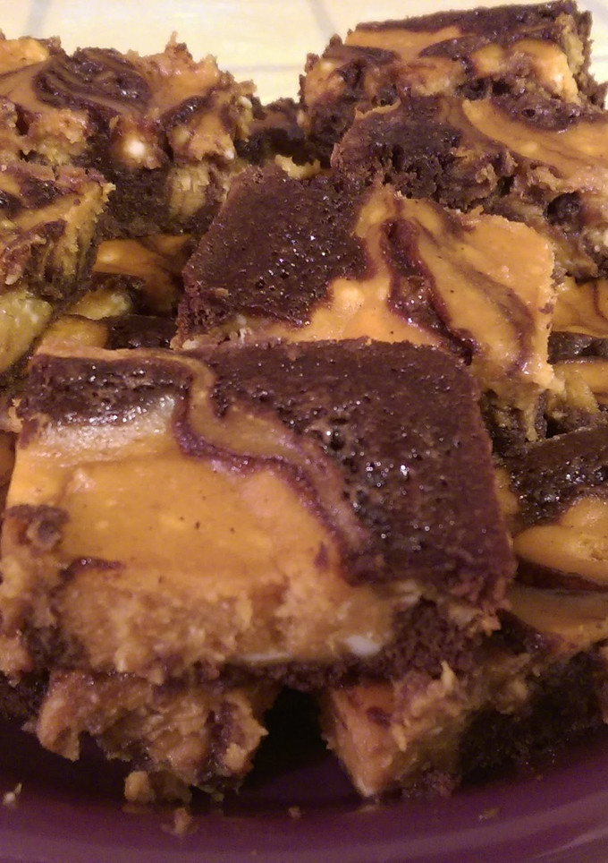 A picture of Pumpkin Cheesecake Swirl Brownies.