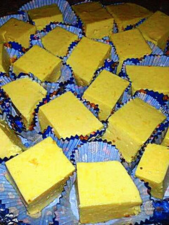 A picture of Peach schnapps jello Squares.