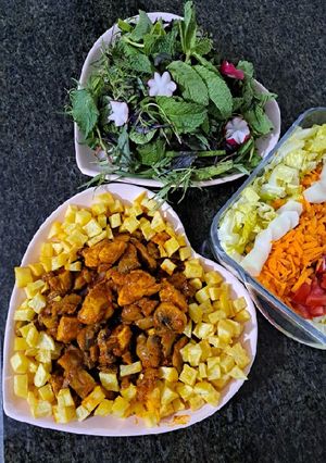 عکسی از دستور خوراک قارچ و مرغ