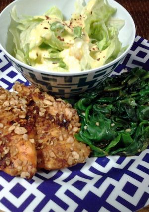 A picture of Rice Crisps Breaded Mango Coconut baked chicken breasts.