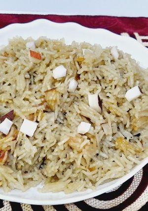 A picture of Jaggery rice.