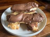 Chocolate Eclairs à la Haworth Bakery, Great Harwood