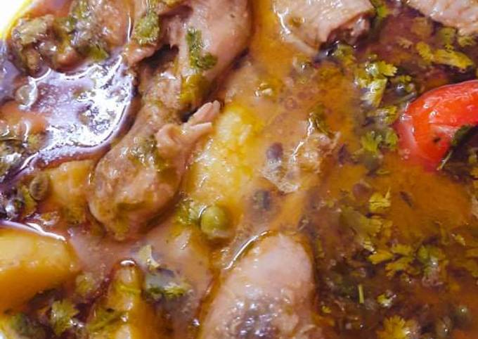 Recipe of Homemade 3 spice Aloo Matar Chicken