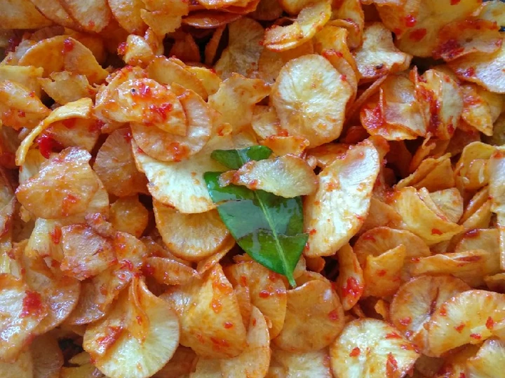 Cara Mudah Membikin Resep Keripik singkong pedas manis yang Lezat Anti Ribet, Mantap Sekali