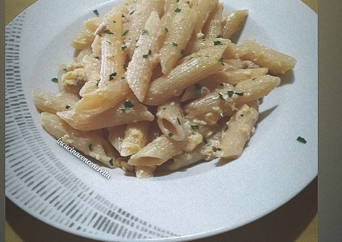 Penne alla carbonara di tonno