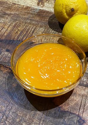 A picture of Homemade lemon curd 🍋 - Only 4 basic ingredients needed!.