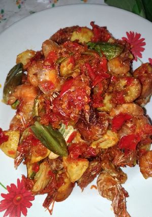 Foto resep 9. Sambal Udang, kentang, terong dan jengkol 😀
