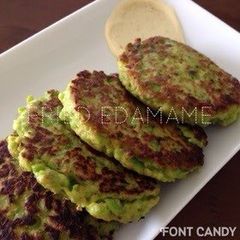A picture of Large Pan-Fried Edamame Patties.