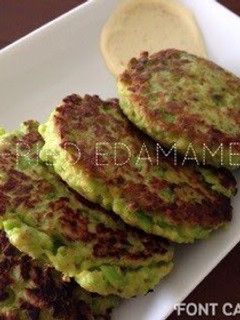 A picture of Large Pan-Fried Edamame Patties.