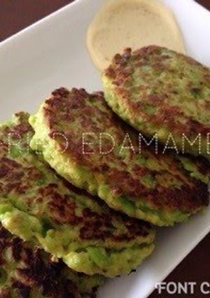 A picture of Large Pan-Fried Edamame Patties.