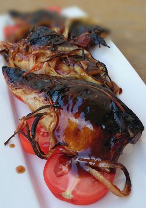A picture of Baked Mackerel In BBQ Sauce.