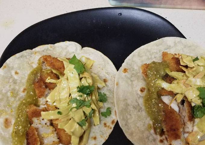 Quick fried fish tacos
