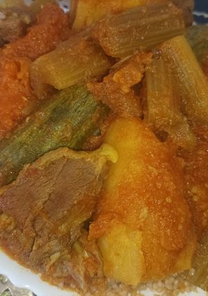 صورة لوصفة كسكس القمح بالخضار واللحم لذيذ جدا ومفيد جدا للصحة