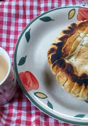 A picture of Fried Bread and Tea.