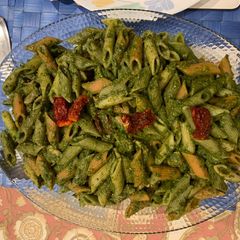 Pesto pasta A picture of Pesto pasta.