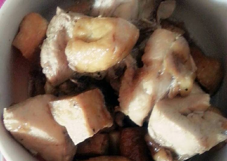 Recipe of Perfect Chicken adobo with fried tofu