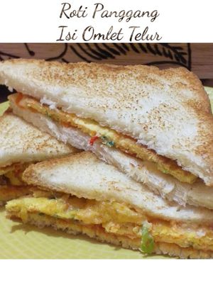 Foto resep Roti Panggang isi Omlet telur