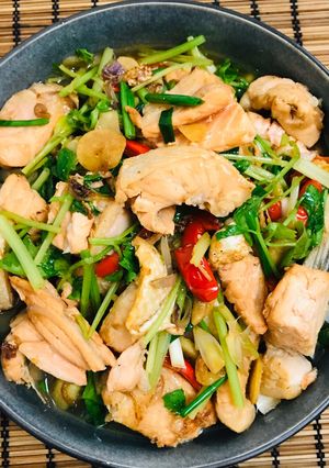 Foto resep Daging Perut Salmon Pedas 🌶🌶🌶