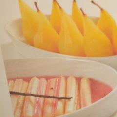 A picture of Poached assorted druits.