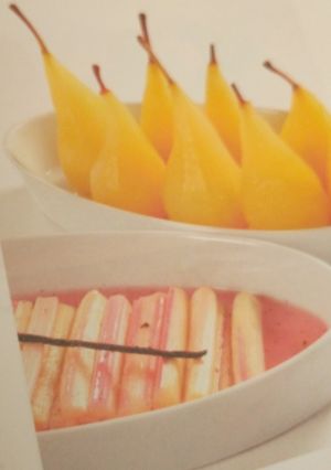 A picture of Poached assorted druits.
