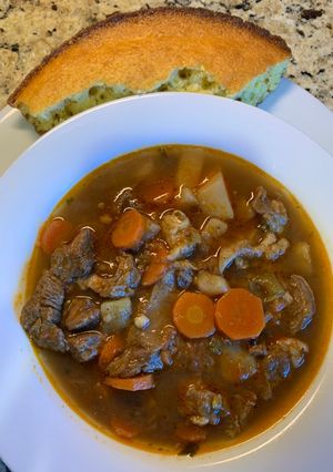 A picture of Beef Vegetable Soup.